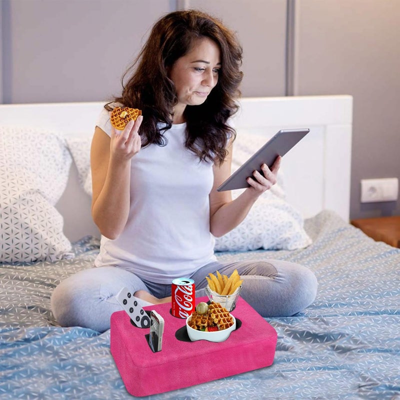 NISDOING Couch Bed Cup Holder Pillow, 5 Hole Couch Drink Holder! Keep Drinks Hand Side and KeepTemp, Prevent Spills and Use Anywhere. Cup Holder for Couch, Bed,Camping,RV,Car,Beach.Pink - Image 3